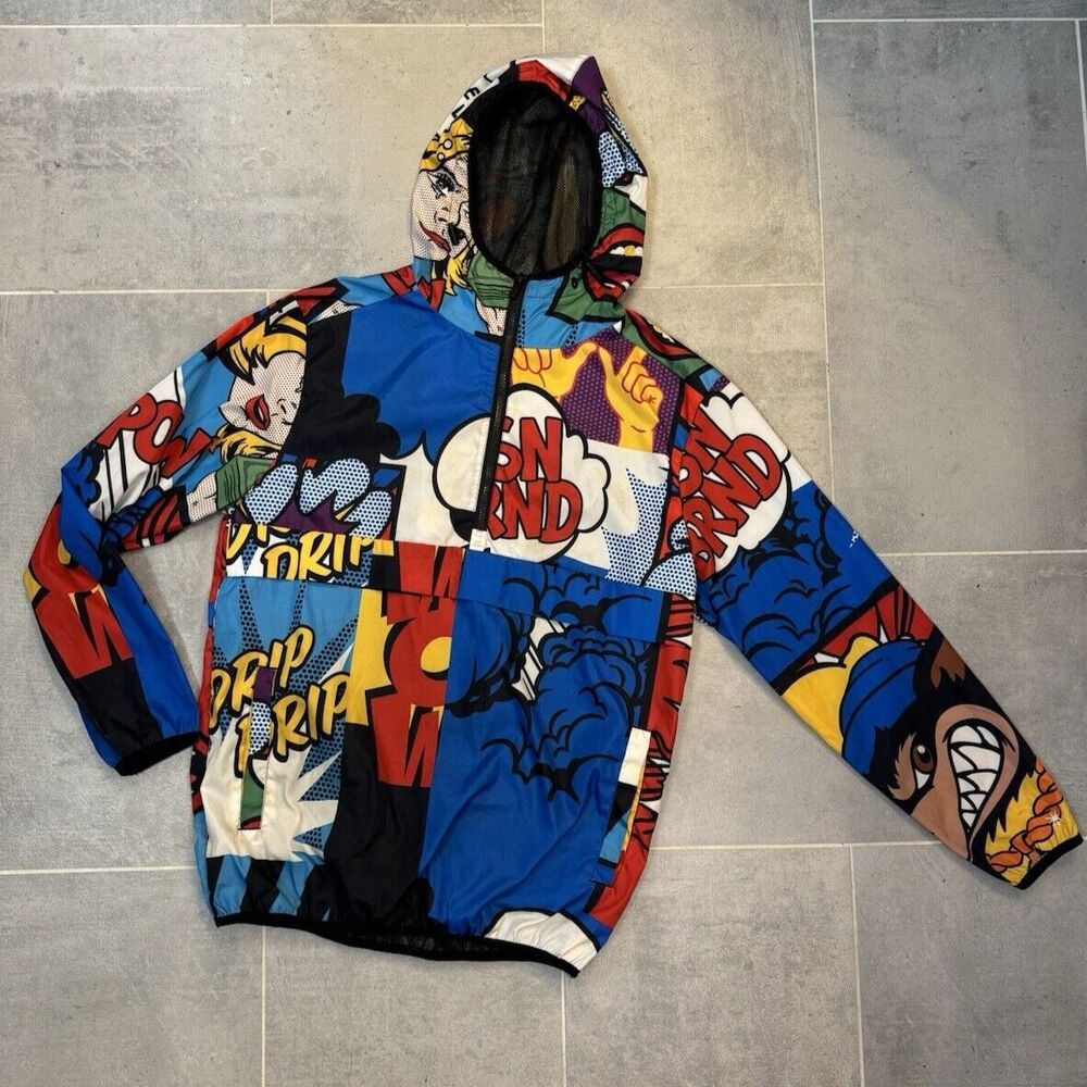 Reason Comic Book Water Resistant Windbreaker Jacket - Men’s Size Small